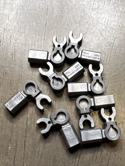 LEGO 72869 Flat Silver Bar Holder with Clip Angled (Arm Mechanical) x8