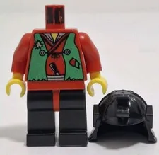 Lego Castle Ninja Robber Minifigure cas053 NO HEAD Green Vest Pattern
