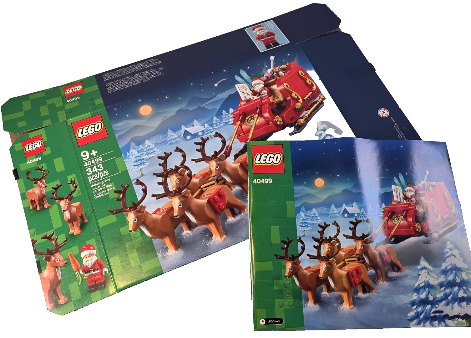 LEGO Seasonal 40499 Santa's Sleigh BOX & BOOK ONLY New! ✨Ships Carefully & Flat