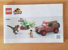 LEGO Jurassic World Dilophosaurus Ambush 76958 MANUAL BOOK Only Very Good