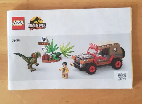 LEGO Jurassic World Dilophosaurus Ambush 76958 MANUAL BOOK Only Very Good