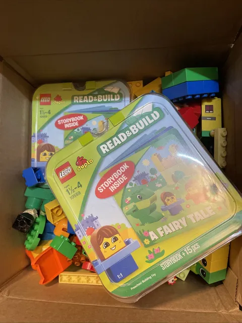 LEGO DUPLO Bulk Lot 5 lbs — 2x Read & Build Fairy Tale Sets + Mixed Blocks