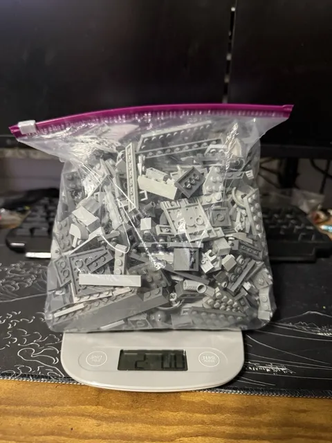 LEGO Light & Dark Gray Bulk Parts Lot – 2 lbs 