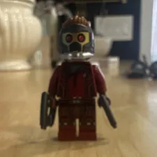 LEGO Star-Lord Minifigure Red Outfit Silver Helmet Red Eyes Blasters