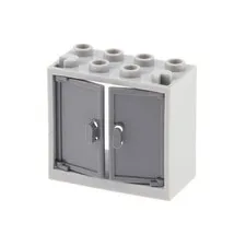 1x LEGO Window Frame 2x4x3 New Light Gray Dark Gray Shutters 60614 60598