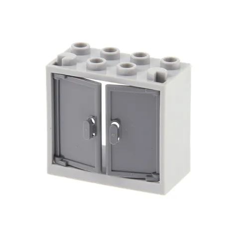 1x LEGO Window Frame 2x4x3 New Light Gray Dark Gray Shutters 60614 60598