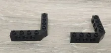 Lego 32555 28973 Black Technic Brick 5 x 5 Right Angle (1 x 4 - 1 x 4) Lot Of 2