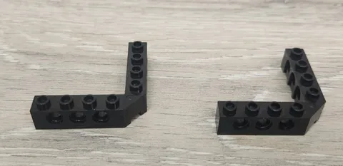 Lego 32555 28973 Black Technic Brick 5 x 5 Right Angle (1 x 4 - 1 x 4) Lot Of 2