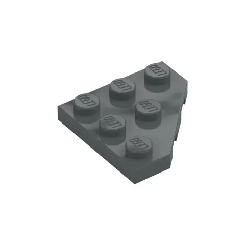 LEGO 12x Dark Bluish Gray Wedge, Plate 3 x 3 Cut Corner inv.616