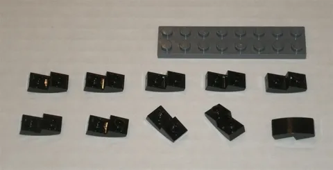 LEGO NEW 1x2x2/3 Black Plate Half Bow Inverted (10x) 6147050 Brick 24201