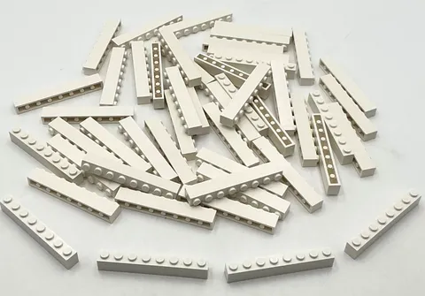 Lego 50 New White Brick 1 x 8 Bricks Building Blocks Pieces