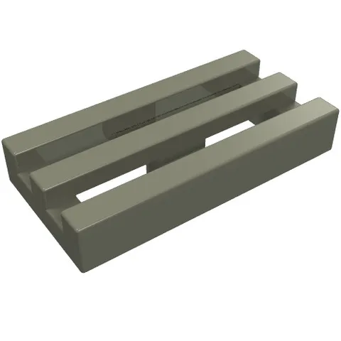 LEGO Part 2412b - Dark Gray Tile Special 1 x 2 Grille with Bottom Groove