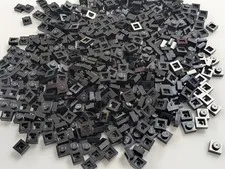 Lego x1,158 Black Plates 1 x 1 Stud Pieces # 3024 Lot Parts Bulk