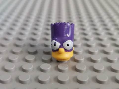 Lego 71009 Bart Simpson Bartman Minifigure Head - Used
