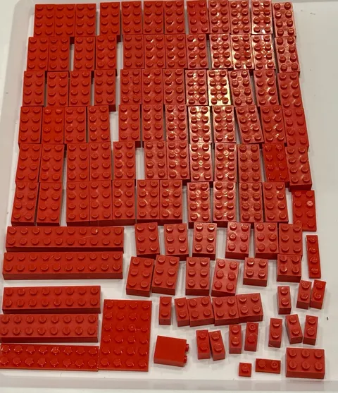 LEGO 110 Red Pieces Blocks Lot