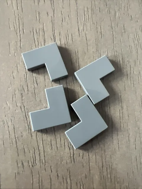 LEGO 14719 Dark Bluish Gray Tile 2 x 2 Corner 4 Pieces