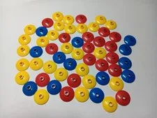 LEGO BULK LOT 58 NVERTED 2X2 RADAR DISH #4740 RED YELLOW BLUE