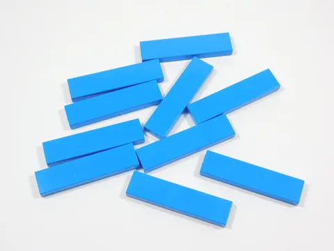 LEGO Lot of 10 Dark Azure 1x4 Smooth Tiles Plates S6