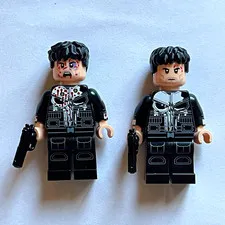 LEGO Punisher Minifigure X2 FST firestartoys custom printed