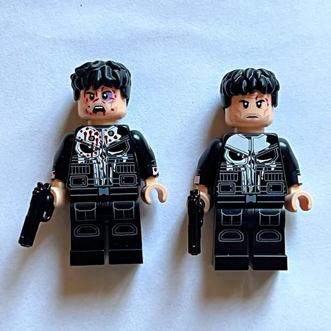 LEGO Punisher Minifigure X2 FST firestartoys custom printed