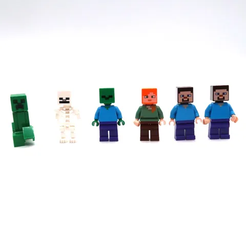 Lego Minecraft Minifigure Lot of Steve Alex Zombie Skeleton Creeper