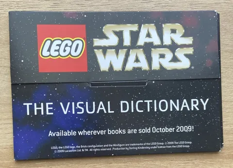 SDCC 2009 LEGO Star Wars The Visual Dictionary Promo Postcards Set of 8 NEW