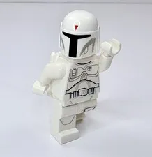LEGO Star Wars Boba Fett White Prototype Minifigure w/Helmet & Jet pack