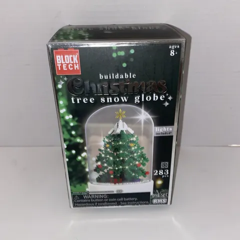 GREEN CHRISTMAS TREE SNOW GLOBE BlockTech LED Lighted Brick Set