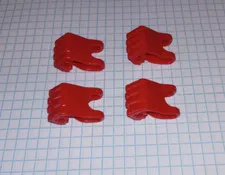 4 Bionicle Lego 93575 Red Hero Factory Fist, Axle Hole, 4 fingers WYSIWYG IRL