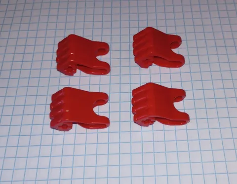 4 Bionicle Lego 93575 Red Hero Factory Fist, Axle Hole, 4 fingers WYSIWYG IRL