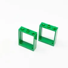 51239 LEGO Parts Window 1x3x3 Flat Front (No Glass) GREEN (2)