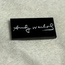 LEGO Black Tile 2x4 Printed Andy Warhol Signature Design 1 Piece