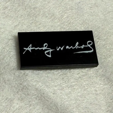 LEGO Black Tile 2x4 Printed Andy Warhol Signature Design 1 Piece