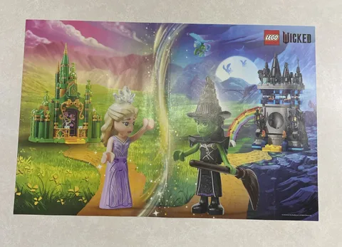 Lego Double Sided Poster Disney Wicked & Minecraft Festive Quest 16x 10.5