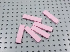 LEGO Lot of 6 Pink 1x4 Smooth Tiles Plates BN