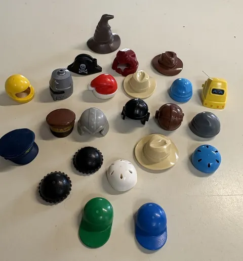 Lego - Lot Of 23  Assorted Headgear Hats Caps Helmets -  As Shown
