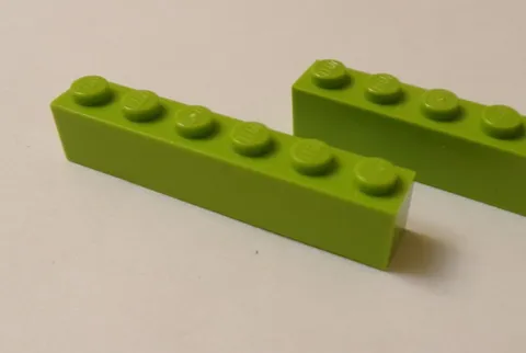 Lego x2 Lime 1x6 Bricks, 3009 (028-70)