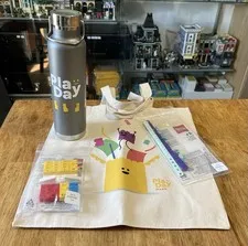LEGO Playday Employee Exclusive 2021 Water Bottle Braille Bricks Canvas Tote Bag