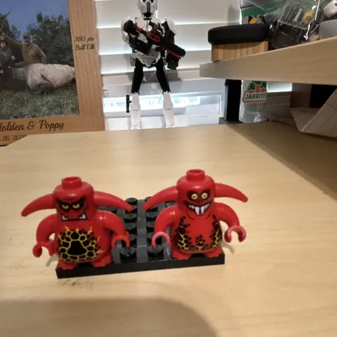 LEGO Lot of 2 Red Monster Demon Creature Minifigures w/ Tails