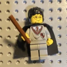 LEGO Harry Potter Minifigure w/ Black Star Cape & Brown Wand, Plastic