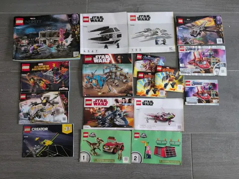 Lego Instruction Manuals Lot of 17 Star Wars Marvel Jurassic Park 