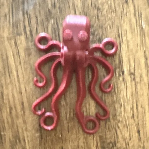 LEGO Red Octopus Sea Animal Figure Piece 1pc Plastic Animal Part