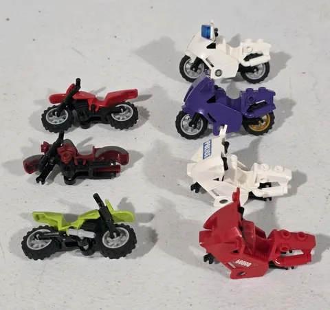 Lego Motorcycle Lot Dirtbike Street Bike Some Tires Parts 