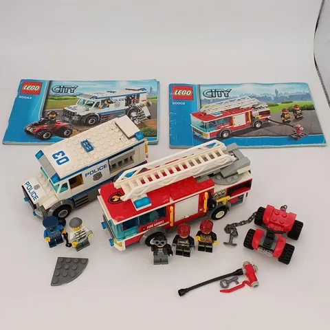 LEGO City Police 60043 Fire 60002 Set Manuals Minifigures Used For Parts Lot