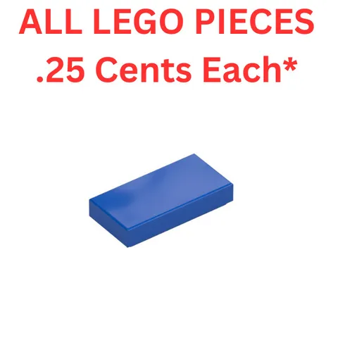 LEGO Tile 1x2 with Groove Blue 3069 - Genuine LEGO Parts Pieces Bulk