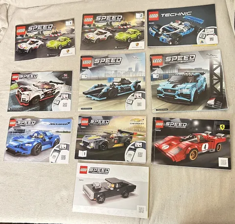 10 Lego - Instruction Manuals Only ~ SPEED CHAMPIONS ~ Assorted Booklets