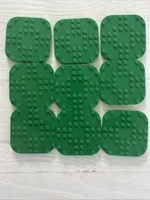 LEGO LOT GREEN 9 PCS 8X8 PLATE BOTTOM FEET BUILDING PIECES