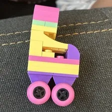 LEGO Multicolor Mini Vehicle Build w/ Pink Wheels, Custom Printed