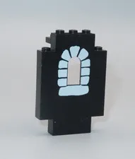LEGO Castle panel  2x5x6 wall with stony window black with gray stones 6085 6086