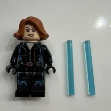 🕷️Genuine LEGO® Minifigure BLACK WIDOW - Black Jumpsuit sh0186 76032